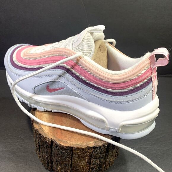 Nike Air Max 97 Blue Pink Sneakers Shoe Size-6 Womens or Youth 4.5